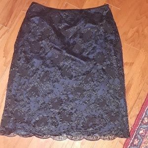 DKNY black lace beaded skirt sz 10
